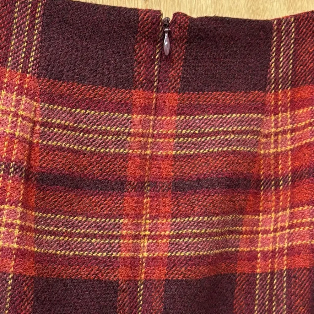 vintage 90s academia plaid wool blend skirt size 6 - Picture 3 of 9